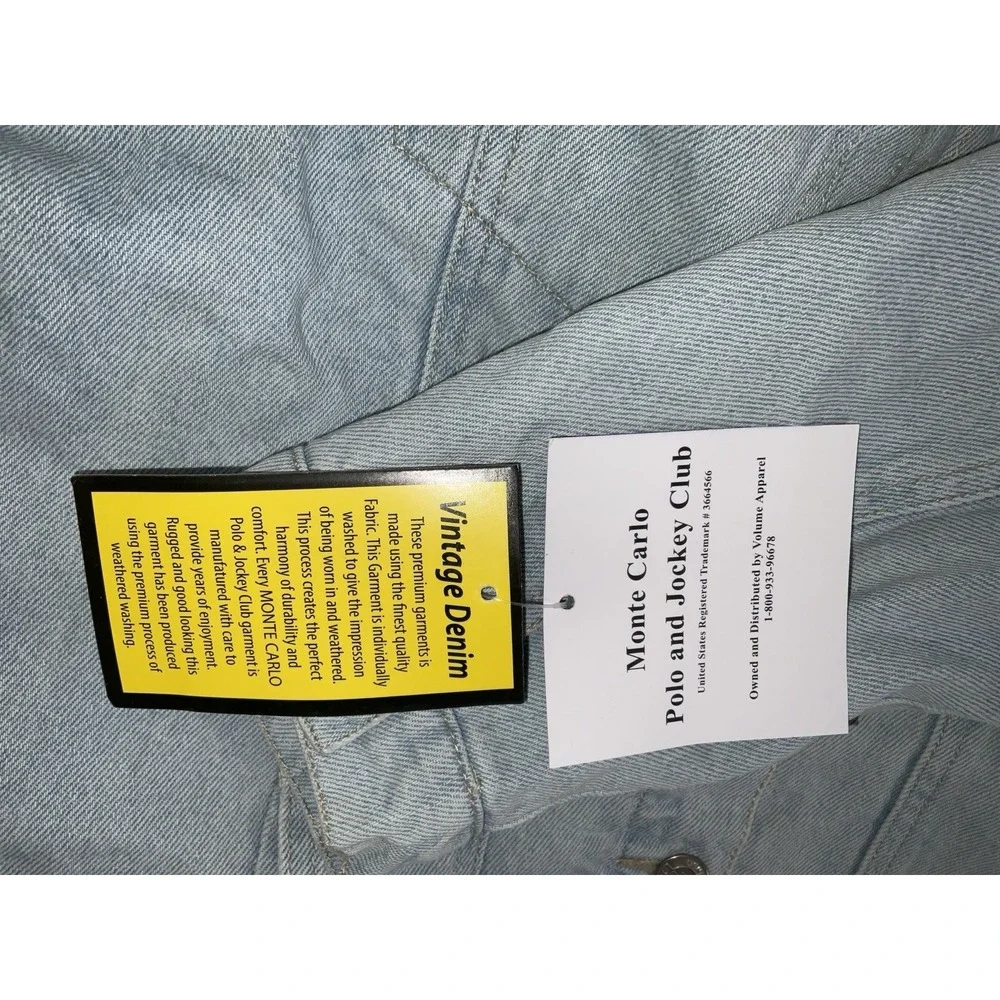 NWT Men Monte Carlo Polo & Jockey‎ Club Sherpa Lined Denim Trucker Jacket Medium